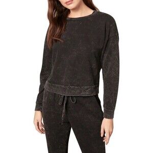 BB Dakota Acid Wash Sweatshirt Top in Black Grey Size L $99